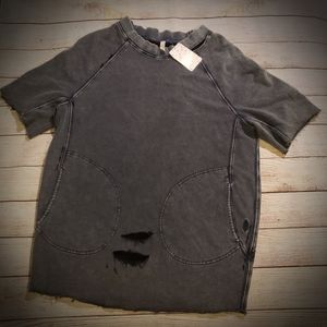 Free People Solid Spirit Guide Distressed Sweater